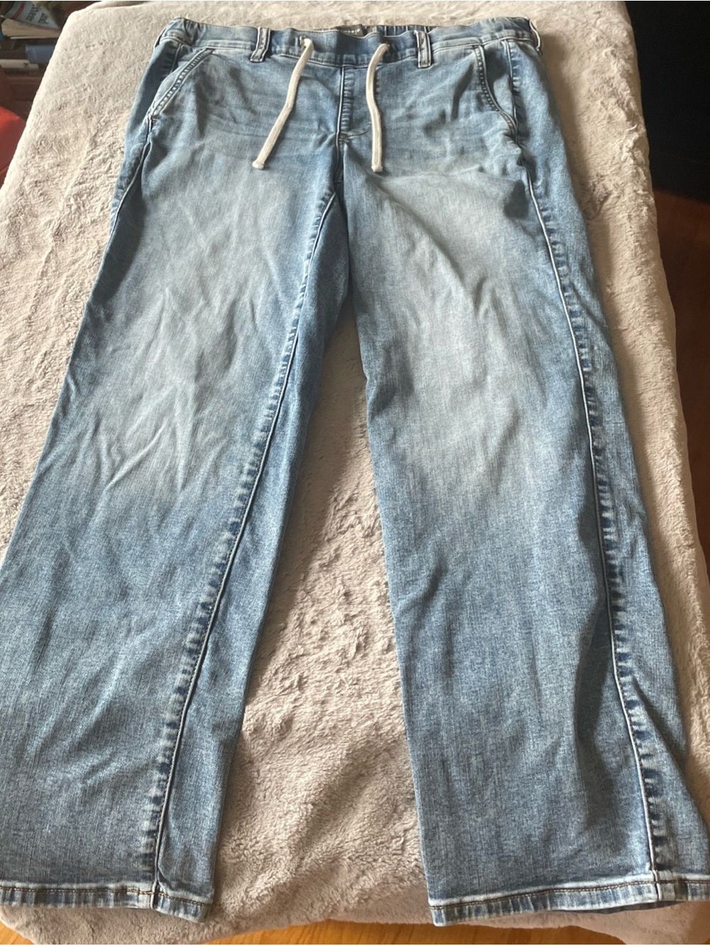 torrid Light Blue Straight Leg Denim Jeans with Drawstring